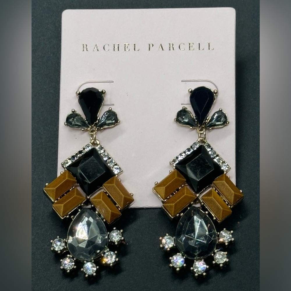 Luxe Rachel Parcell Crystal Drop Statement Earrings
